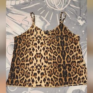 Shein Leopard Print Sequin Women's Top